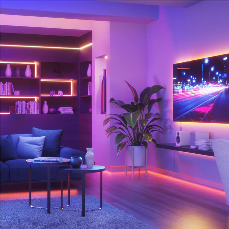Smart RGB lightstrip living room